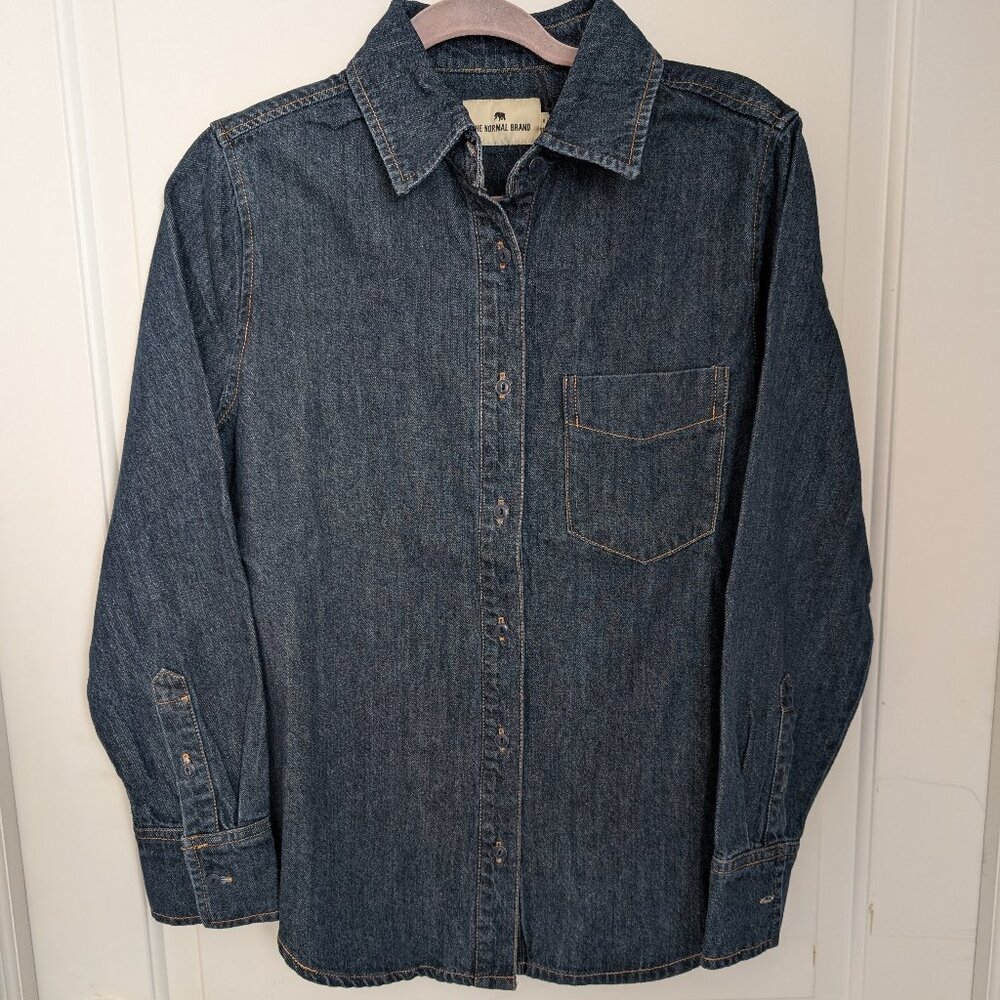 Normal Brand Women's Denim Shirt Dark Wash Size Medium